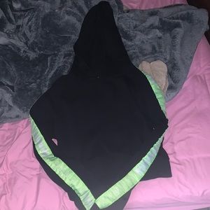 Size small black crop hoodie w/reflective sleeves